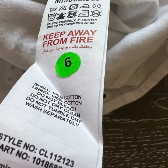 Missguided White Eyelet Mini Belted Dress with Edge Attached Shirt Sleeves - Picture 12 of 14